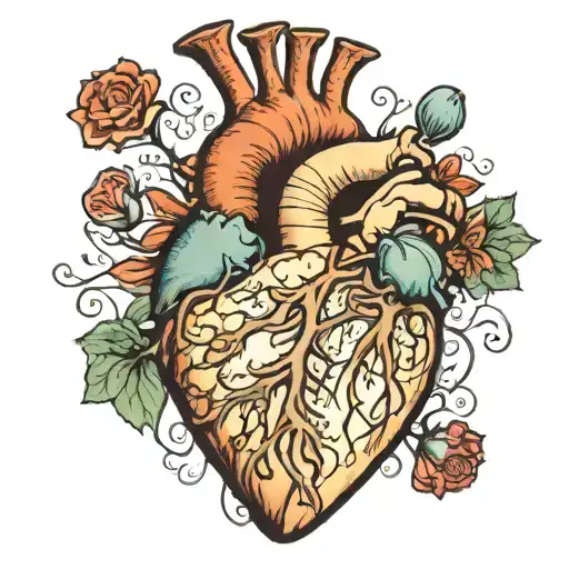 heart anatomy biology tattoo design idea