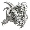 Dragon ball z with rose   tattoo design idea