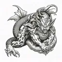 Dragon ball z with rose   tattoo design idea