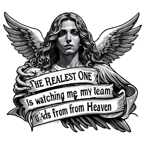 Tattoo that says the realest one on my team is watching me from Heaven tattoo design idea
