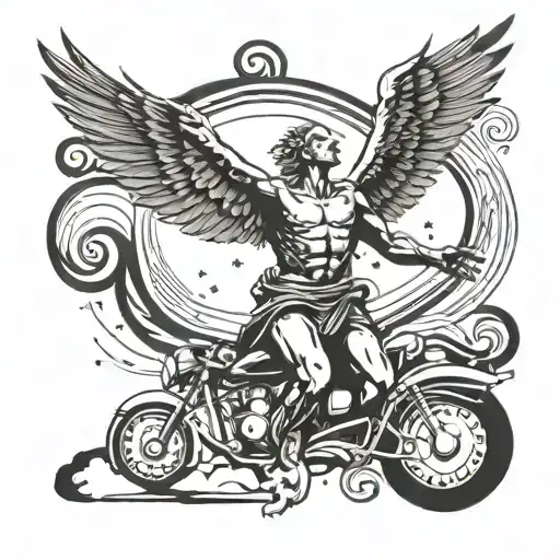 Icarus falling from the sky very simple tattoo design idea