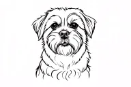 Lhaso apso woodcut tattoo design idea