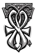 Ankh symbol surrounded tattoo design idea