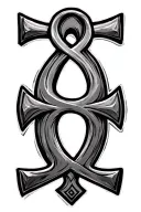 Ankh symbol surrounded tattoo design idea
