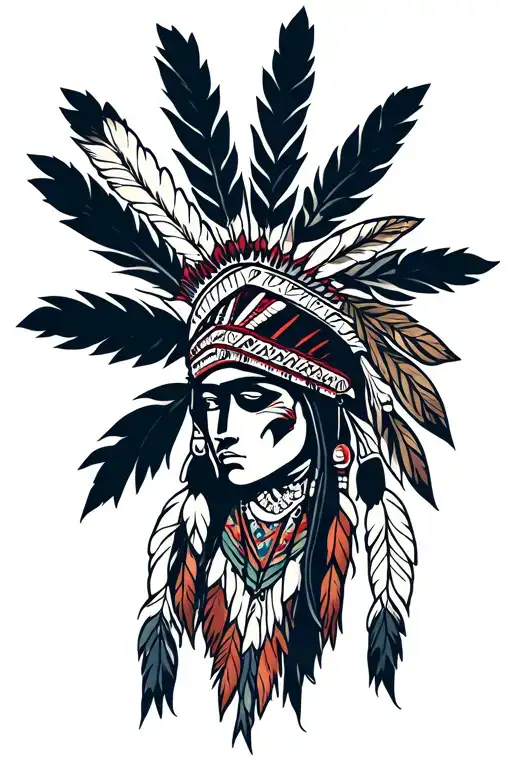Cherokee Indian tattoo design idea