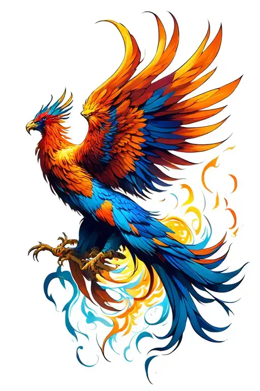 Phoenix rising tattoo design idea