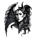 Half Angel Half Devil tattoo design idea