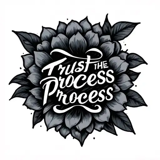 trust the process written tattoo design idea