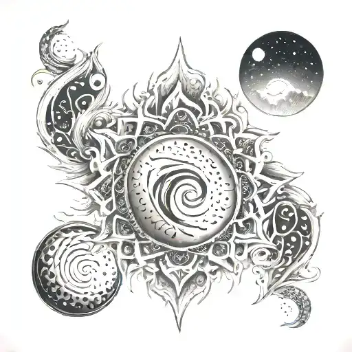 nirvana calm peace tattoo design idea