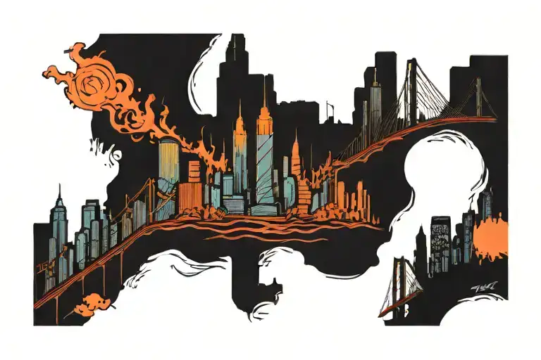 skyline New York tattoo design idea
