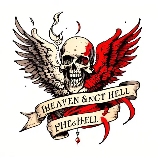 Heaven and Hell Chest piece tattoo design idea