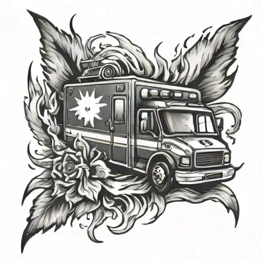 emt+fire tattoo design idea