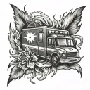 emt+fire tattoo design idea