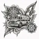 emt+fire tattoo design idea
