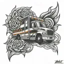 emt+fire tattoo design idea