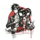 Eren and Mikasa, three cheers for sweet revenge, the lovers tarot card  tattoo design idea