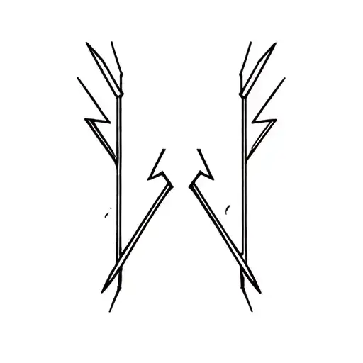 grateful dead lightning bolt 2 arrows tattoo design idea