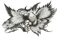 Flying eagle wings tattoo design idea