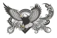 Flying eagle wings tattoo design idea