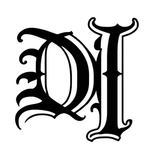 I want a hidden initial tattoo with the initial being D and I I don't want the initials to be seen tattoo design idea