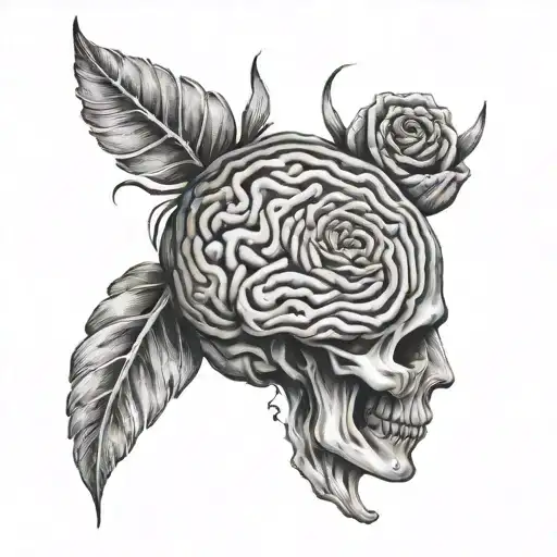 create a tattoo based on the lyrics "our brains ars sick but thats okay" tattoo design idea