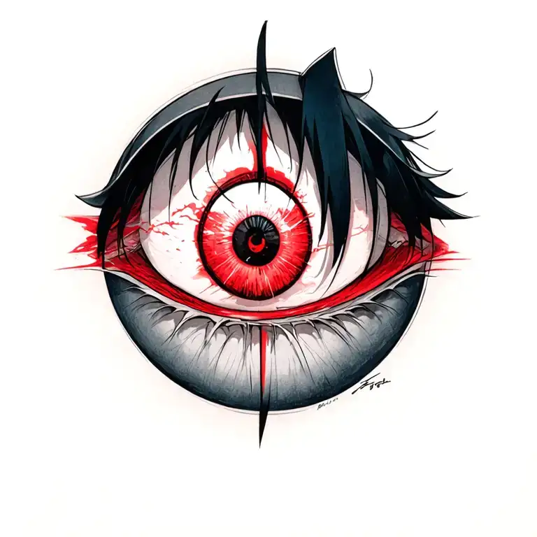 itachi's mangekyou sharingan with the sad eye tattoo design idea