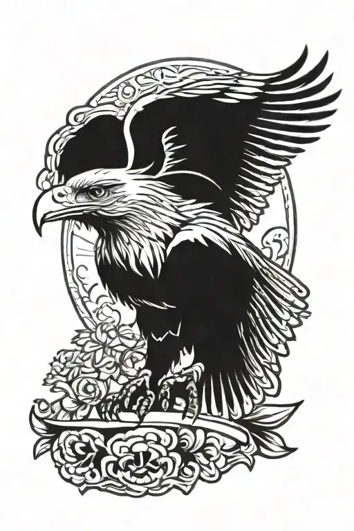 Mexican eagle perched on top tattoo design idea