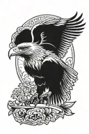 Mexican eagle perched on top tattoo design idea