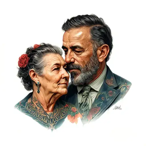 mon and dad tattoo design idea