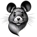 minimalistic Mouse face outline drawing tattoo tattoo design idea