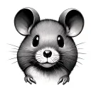 minimalistic Mouse face outline drawing tattoo tattoo design idea