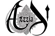 Aziza in English and Arabic letters  tattoo design idea