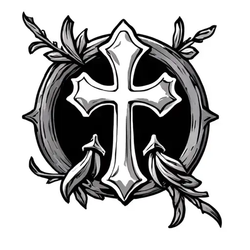 anchored cross tattoo design idea