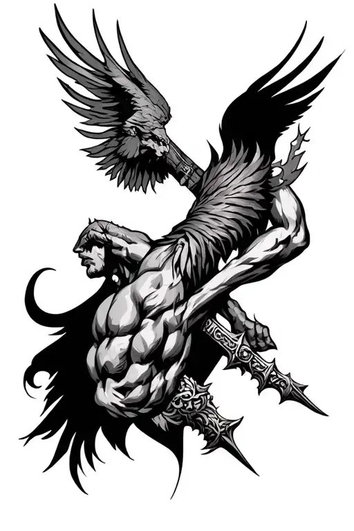 Baldur right bicep tattoo god of war scene tattoo design idea