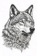 alpha wolf howling tattoo design idea