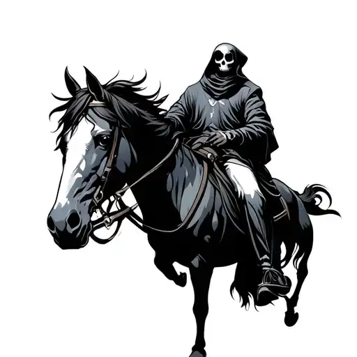 Grim Reaper On Horse tattoo design idea