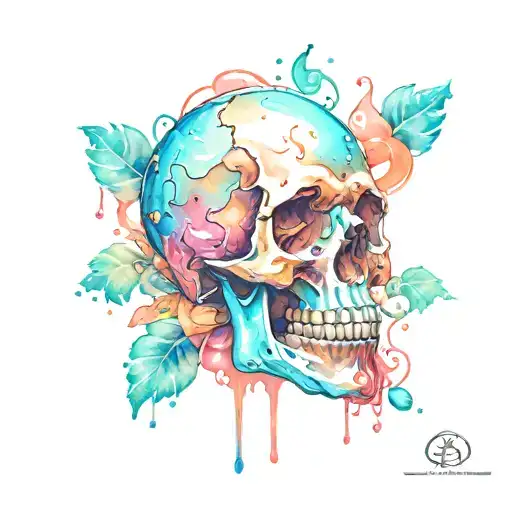 skull that looks like candy tattoo design idea