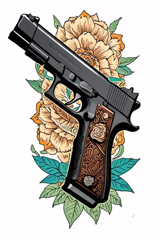 gun glock 17 tattoo design idea