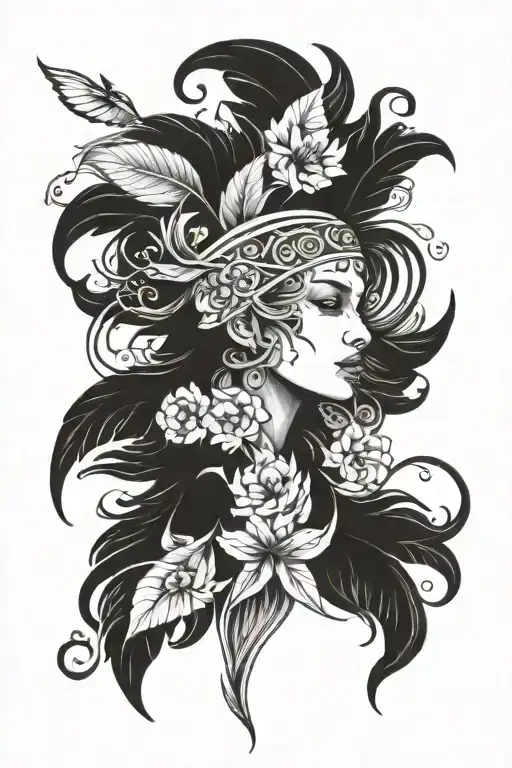 free spirit tattoo design idea