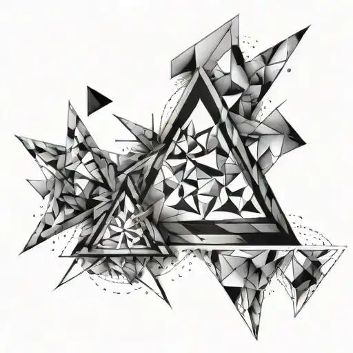 random triangles tattoo design idea