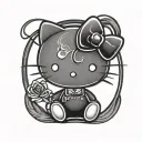hello kitty black metal tattoo design idea