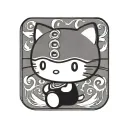 hello kitty black metal tattoo design idea