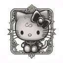 hello kitty black metal tattoo design idea