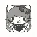 hello kitty black metal tattoo design idea