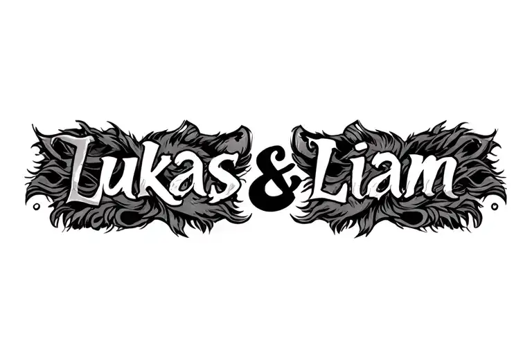 "Lukas & Liam" lion head tattoo design idea