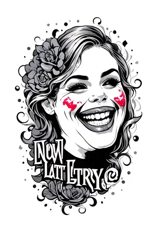 laugh now cry later tattoo design idea