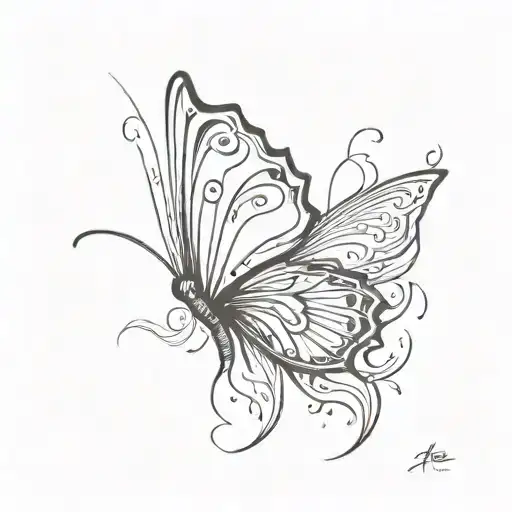 butterfly with tattoo wings on fire tattoo design idea
