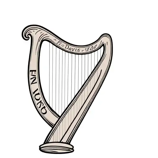 Irish harp with the word Davis in it tattoo design idea