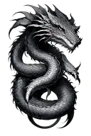 Jormungand serpent with lines tattoo design idea