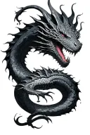 Jormungand serpent with lines tattoo design idea